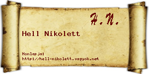 Hell Nikolett névjegykártya