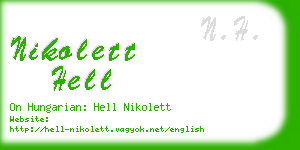 nikolett hell business card